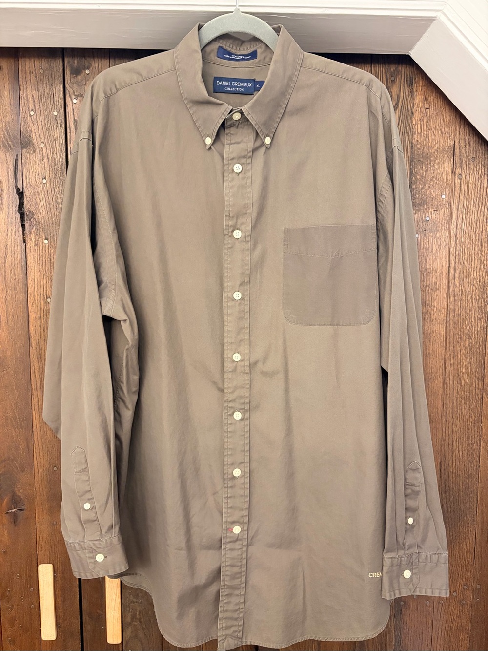 Daniel Cremieux Men’s Button-Down Shirt in Taupe Brown. Fits like XXL